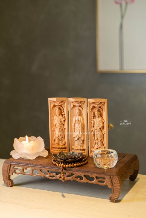 Set Liên Hoa Tâm Phật - Đông Phương Tam Thánh - mẫu đứng (đế nghệ thuật)