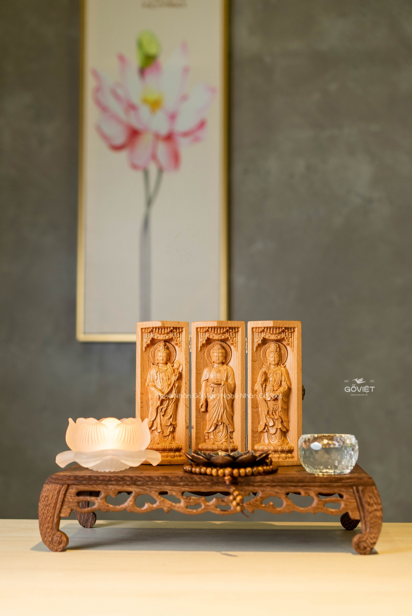 Set Liên Hoa Tâm Phật - Tây Phương Tam Thánh - mẫu đứng (đế nghệ thuật)